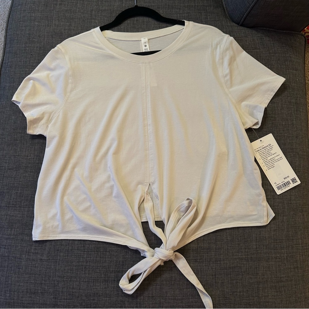 NWT Lululemon Time to Restore Short Sleeve, Color: White Opal, Sz 12
